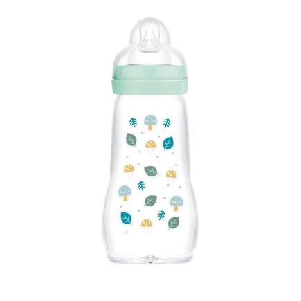 Biberon en verre 260ml Débit 2 0-6m Aqua MAM - 2