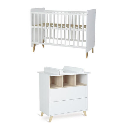 Chambre DUO Lit 60x120 + Commode LOFT Blanc + PAL OFFERT QUAX - 2