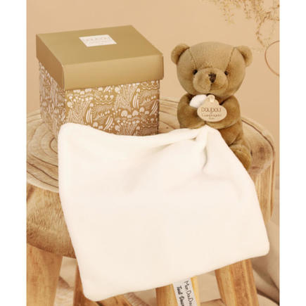 Doudou mouchoir- Mon petit ourson - Marron - 10 cm DOUDOU ET COMPAGNIE