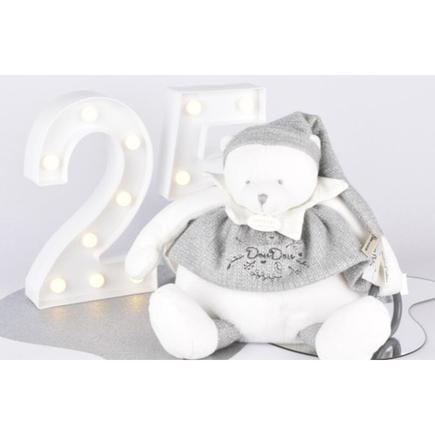 Doudou Ours cape Blanc Argente - 25 cm DOUDOU ET COMPAGNIE - 2