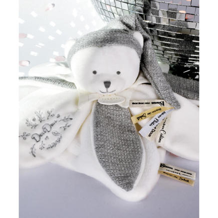 Doudou plat pétales Ours Blanc Argente - 25 cm DOUDOU ET COMPAGNIE - 2