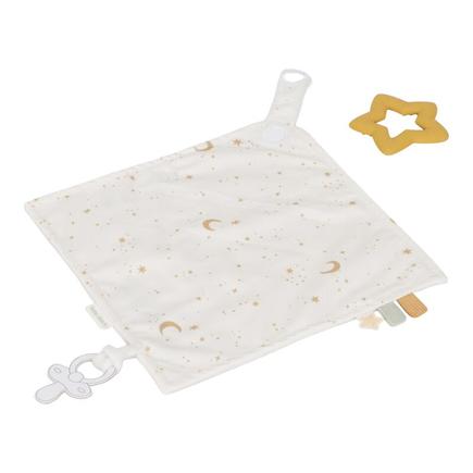 Doudou carré avec anneau de dentition Newborn Naturals Blanc LITTLE DUTCH - 2