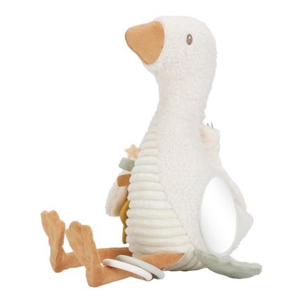 Peluche d'activité Oie Newborn Naturals Blanc LITTLE DUTCH - 5