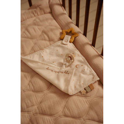 Doudou carré avec anneau de dentition Newborn Naturals Blanc LITTLE DUTCH - 6