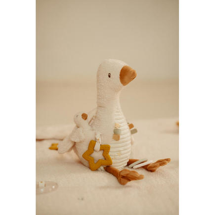 Peluche d'activité Oie Newborn Naturals Blanc LITTLE DUTCH - 6