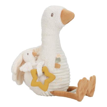 Peluche d'activité Oie Newborn Naturals Blanc LITTLE DUTCH