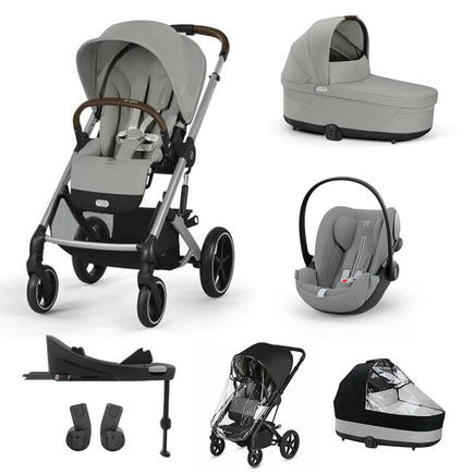 Poussette TRIO Balios S Lux + Nacelle Cot S Lux + Siège auto Cloud G Plus SET XL Stone Grey CYBEX