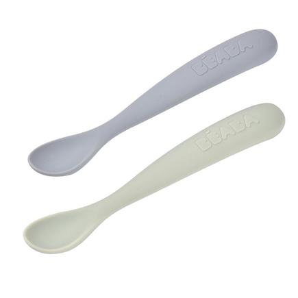 Lot de 2 Cuillères 1er Âge Silicone Galet BEABA