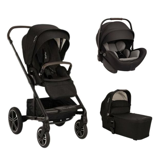 Poussette TRIO Mixx Next + Siège-auto Arra Flex + Nacelle Mixx Caviar NUNA