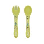 Couverts en silicone Cracky le dinosaure Vert