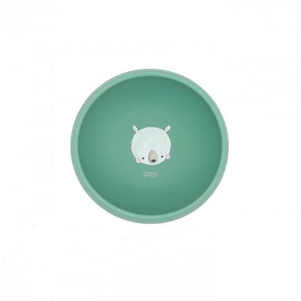Bol en silicone à ventouse Munchy l'ours Bleu clair SASSI
