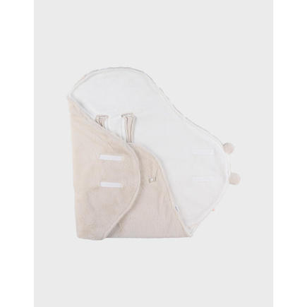 M&M25 Couverture Promenade fausse fourrure - Beige NOUKIE 'S