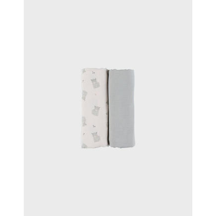 F&O Set de 2 langes 100x100cm, mousseline - Vert NOUKIE 'S - 2