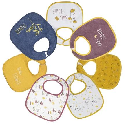 Lot de 7 bavoirs 1er âge Little Flower Multicolore TROIS KILOS SEPT